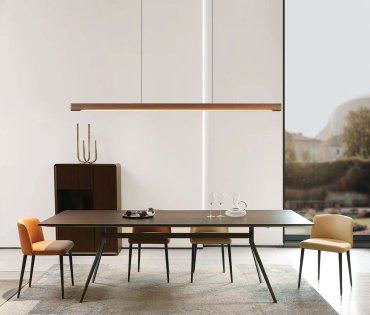 VK Lighting Woody - lampe suspendue - 180 x 4,5 x 200 cm - 27W Dali dimmable led inclus - dark wood