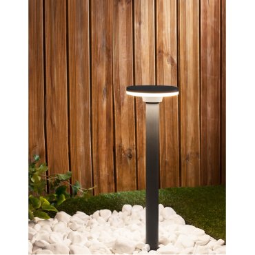 Nova Luce Suite - lampe de jardin - Ø 18 x 60 cm - 12W LED inclus - IP54 - gris foncé
