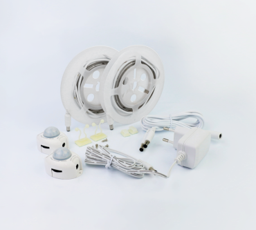 Century Italia Kit-Striscia - Barres LED avec connexion à fiche et 2 capteurs - 0,8cm de large - 2 x 120cm de long - 230V - 2,9W LED par mètre - 30 LED par mètre