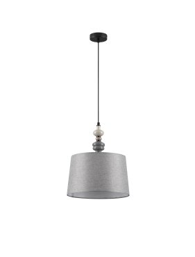 Nova Luce Damo - lampe suspendue - Ø 34 x 150 cm - noir mat, gris et brun