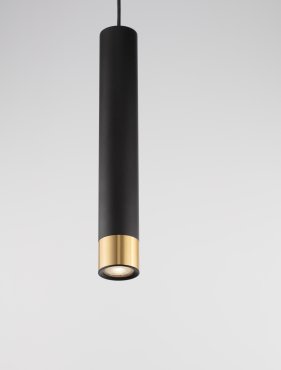 Nova Luce Picto - lampe suspendue - Ø 6 x 240 cm - noir et or
