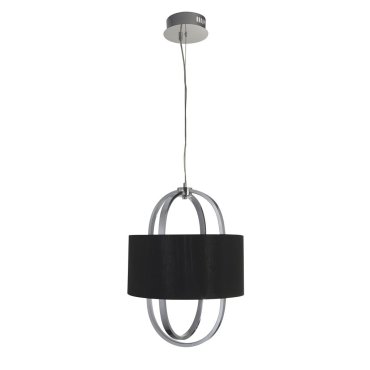 Searchlight Madrid - lampe suspendue - Ø 38 x 130 cm - 20W LED dimmable inclus - noir et chrome