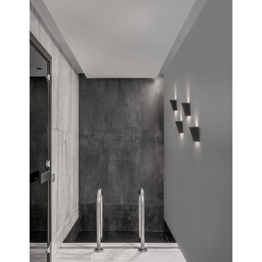 Nova Luce Miley - applique murale - 7,4 x 7,4 x 13,6 cm - 6W LED inclus - IP54 - noir sable