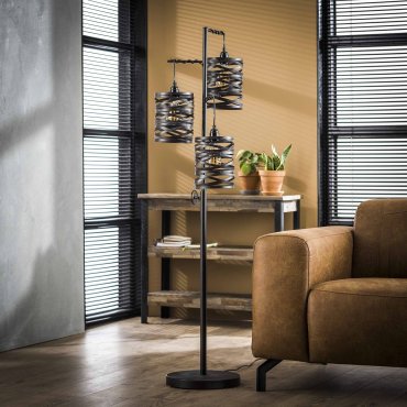 Vico Spindle - lampadaire - 37 x 29 x 150 cm - gris ardoise