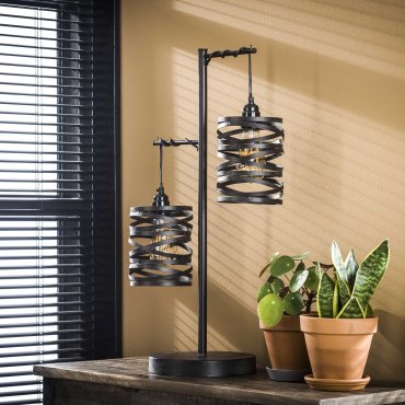 Vico Spindle - lampe à poser - 37 x 23 x 70 cm - gris ardoise