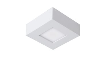 Lucide Brice-Led - plafonnier - 10,8 x 10,8 x 3,9 cm - 8W LED dimmable inclus - IP44 - blanc