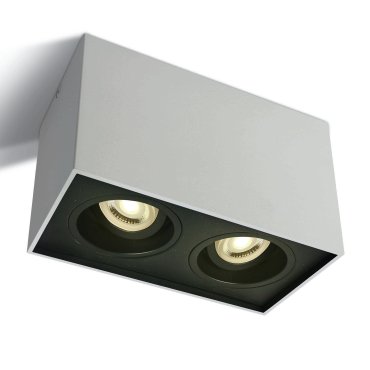ONE Light GU10 Cylindres carrés ajustables - spot en saillie 2L - 18,2 x 9,6 x 12,5 cm - blanc