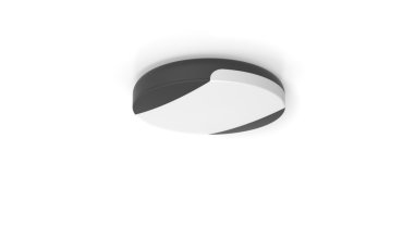 Lutec Sweep - plafonnier extérieur - Ø 26 x 5,5 cm - 23,5W LED inclus - IP54 - gris foncé