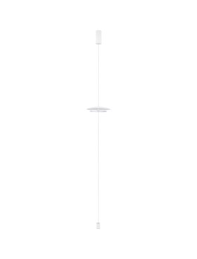 Nova Luce Olos - lampe suspendue - Ø 35 x 330 cm - 21W dimmable LED inclus - blanc sablé et miroir chromé