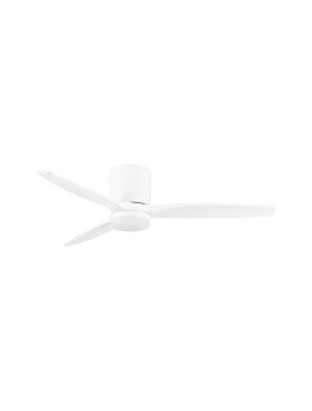 Nova Luce Aloa - ventilateur de plafond avec lumière et télécommande - Ø 132 x 27,5 cm - 18W LED inclus - blanc sablé et bois blanc