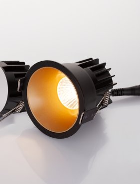 Nova Luce Luela - spot encastré - Ø 85 mm - taille d'encastrement 75 mm - 13W LED inclus - noir et or - 2700K