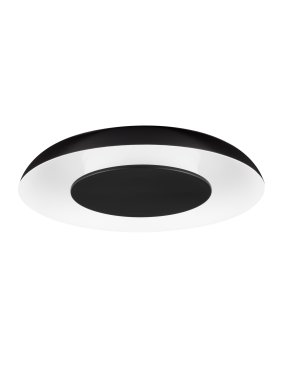 Nova Luce Epos - plafonnier - Ø 40 x 6 cm - 24W dimmable LED inclus - noir sablé et blanc