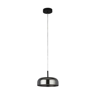 Searchlight Frisbee - lampe suspendue - Ø 30 x 120 cm - 14W LED dimmable inclus - noir mat et verre fumé