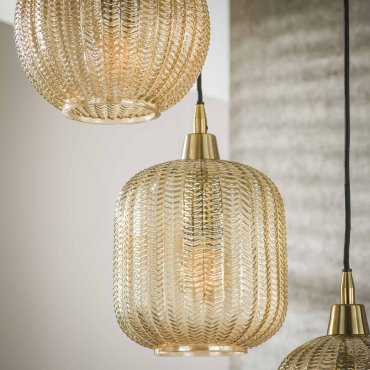 Vico - lampe suspendue - Ø 40 x 180 cm - ambre