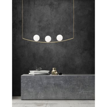 Nova Luce Vitton - lampe suspendue - 180 x 15 x 120 cm - laiton et blanc