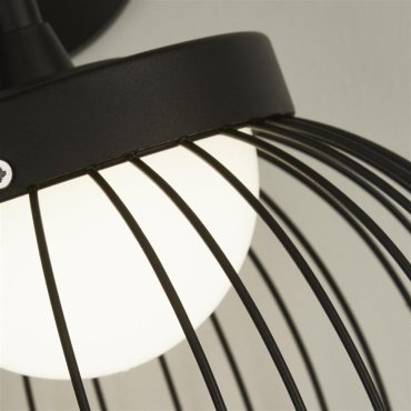 Searchlight Cabin - lampe murale extérieure - 26 x 39 cm - 18W LED inclus - IP44 - noir et opale