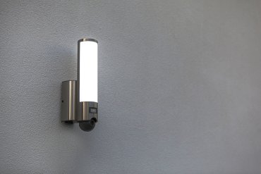 Lutec Elara - applique extérieure avec détecteur de mouvement et caméra - smart lighting - Lutec Connect - 7,6 x 14 x 33,4 cm - 17,5W LED inclus - IP44 - gris