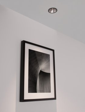 Nova Luce Homer - spot à encastrer - Ø 85 mm - taille d'encastrement 75 mm - 10W LED inclus - 24° faisceau - noir avec aluminium