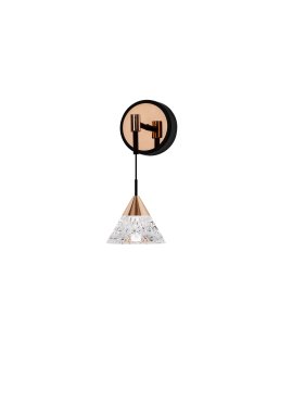 Nova Luce Paluz - applique murale - Ø 10,5 x 26 cm - 7W LED inclus - noir mat et or rose