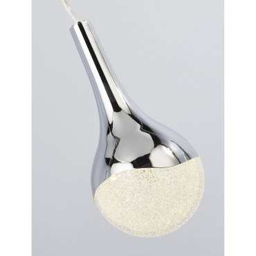 Searchlight Wave Teardrop - lampe suspendue - 98 x 10 x 120 cm - 28W LED dimmable inclus - chrome
