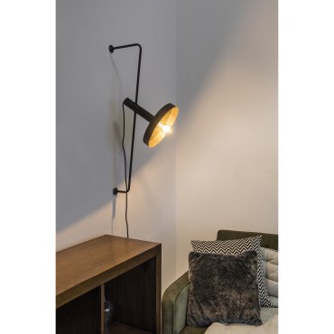 Faro Whizz - applique murale - 25 x 43 x 84 cm - noir et or satiné