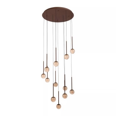 Lucide Calina - lampe suspendue - 69,9 x 209,3 cm - 12 x 7W LED dimmables incluses - température de couleur réglable - café