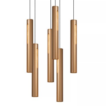 Lucide Griffith - lampe suspendue - Ø 38 x 236,5 cm - 6 x 7,6W LED dimmable inclus - bronze