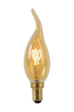 Lampe bougie à filament LED - Ø 3,5 x 11,5 cm - E14 - 3W dimmable - 2200K - ambre