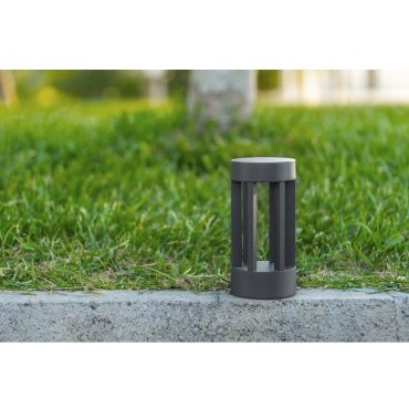 Nova Luce Devora - lampe de jardin - Ø 11 x 22 cm - 8W LED inclus - IP54 - gris foncé