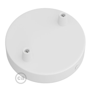 Creative Cables - rosace de plafond pour 2 points lumineux - Ø 12 x 2,5 cm - blanc mat