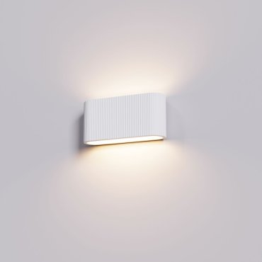 Artdelight Lille - applique murale - 7 x 25 x 12 cm - blanc nervuré