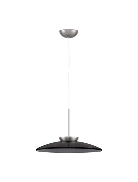 Nova Luce Esti - lampe suspendue - Ø 50 x 240 cm - 21W dimmable LED inclus - nickel brossé et verre fumé