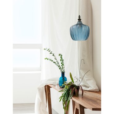 Nova Luce Loni - lampe suspendue - Ø 24 x 120 cm - bleu foncé