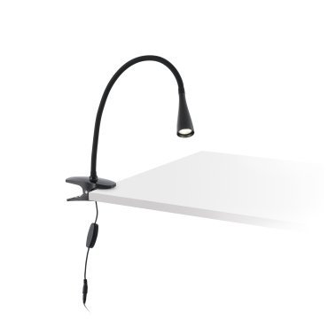 Faro Lena - lampe à pince - 6 x 38 x 37 cm - 3W LED inclus - noir mat