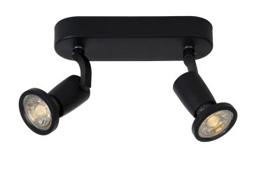 Lucide Jaster 2 - spot en saillie - 20 x 6 x 15,5 cm - 2 x 5W LED inclus - noir