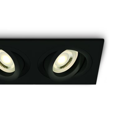ONE Light Dual Ring Range - spot encastrable 2L - 176 x 94 mm, 162 x 82 mm encastrable - noir