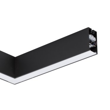 Nova Luce Dido - profilé lumineux linéaire - 34,5 x 3,8 x 7 cm - 20W LED inclus - noir - couleur de lumière blanc chaud