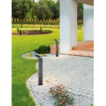 Nova Luce Park - lampe de jardin - 12 x 22 x 80 cm - 2 x 6W LED inclus - IP54 - gris foncé