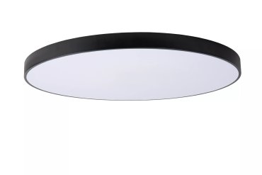 Lucide Unar - plafonnier - Ø 80 x 5 cm - 80W LED dimmable inclus - 3 niveaux de dimmer - noir