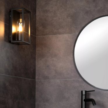 Lucide Carlyn - applique murale - 12,6 x 12,5 x 25 cm - IP54 - noir