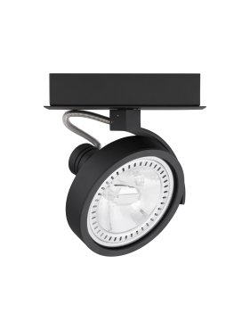 Nova Luce Thomas - spot en saillie - 6 x 19 x 14,5 cm - noir