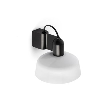 Faro Tatawin - applique - Ø 18,4 x 15,5 cm - noir satiné et blanc brillant