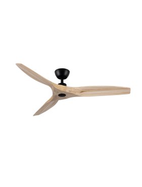 Nova Luce Ninemia - ventilateur de plafond avec télécommande - Ø 132 cm - noir et bois naturel