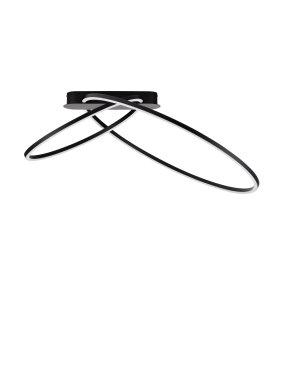 Nova Luce Kiklos - plafonnier - Ø 72 x 30 cm - 42W dimmable LED inclus - noir sablé
