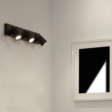 Projectlight Phoebe - spot en saillie 3L - 54 x 7 x 11 cm - noir