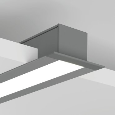 Klus Larko - profilé LED encastré - 4,62 x 2,45 cm - argent anodisé