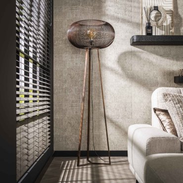 Vico 3 Leg Copper Twist - lampadaire - 170 cm - cuivre
