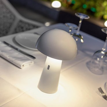 New Garden Shitake - lampe de table - Ø16,5 x 25,5 cm - 7,5W LED inclus - IP44 - blanc