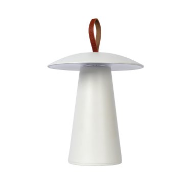 Lucide La Donna - lampe de table d'extérieur avec port USB - Ø 19,7 x 29,2 cm - 3 niveaux de gradation - 2W LED inclus - IP54 - blanc