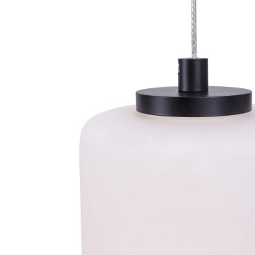 Maxlight Akiko - lampe suspendue - Ø 20 x 180 cm - 23W LED inclus - noir et opale